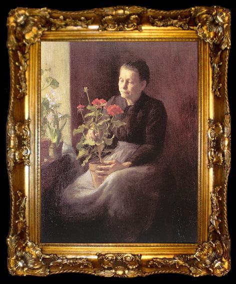 framed  Lord, Caroline A. Woman with Geraniums, ta009-2